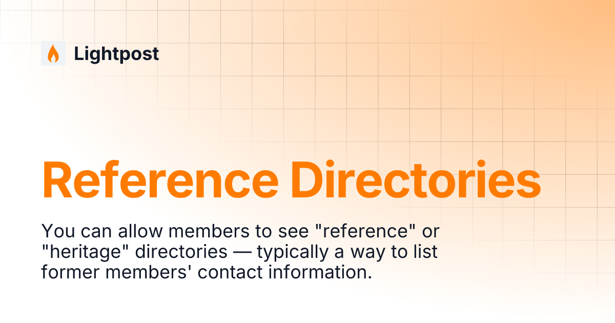 Reference Directories | Lightpost